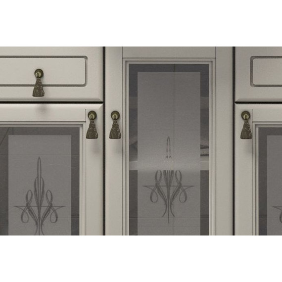 Тумба напольная с раковиной Opadiris Тибет 75 см, с худ. стеклом, слоновая кость (раковина Стиль 75, цвет белый) фото 5