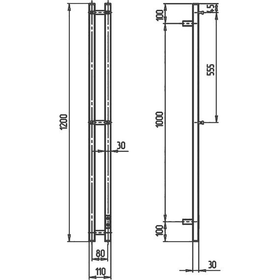 Полотенцесушитель электрический Ewrika Пенелопа П2 80x1200 мм (скрытое подключение) чёрный матовый фото 8