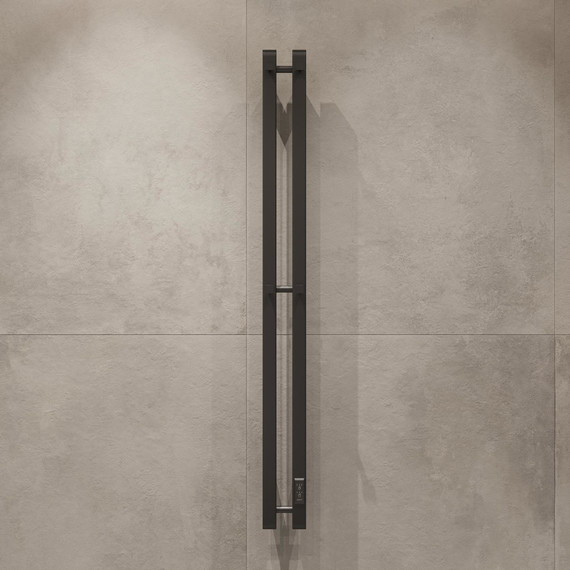 Полотенцесушитель электрический Ewrika Пенелопа П2 80x1200 мм (скрытое подключение) чёрный матовый фото 4