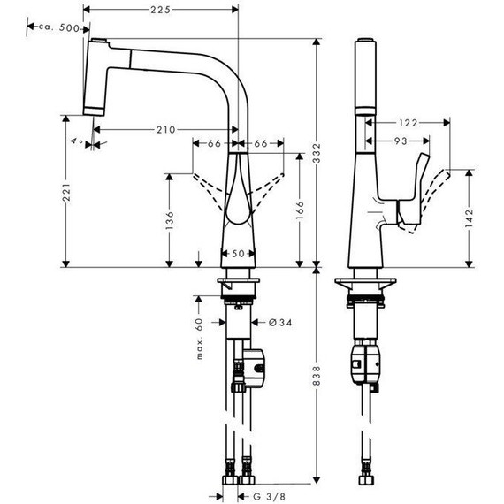 Смеситель для кухни Hansgrohe Metris M71 14834000 фото 14