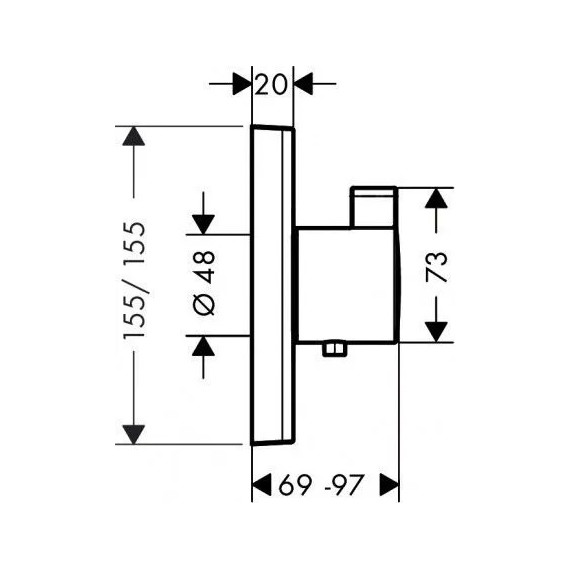 Смеситель для душа с термостатом Hansgrohe ShowerSelect 15760340, шлифованный чёрный хром фото 2