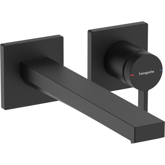 Смеситель для раковины настенный Hansgrohe Tecturis E 73051670, чёрный матовый фото 