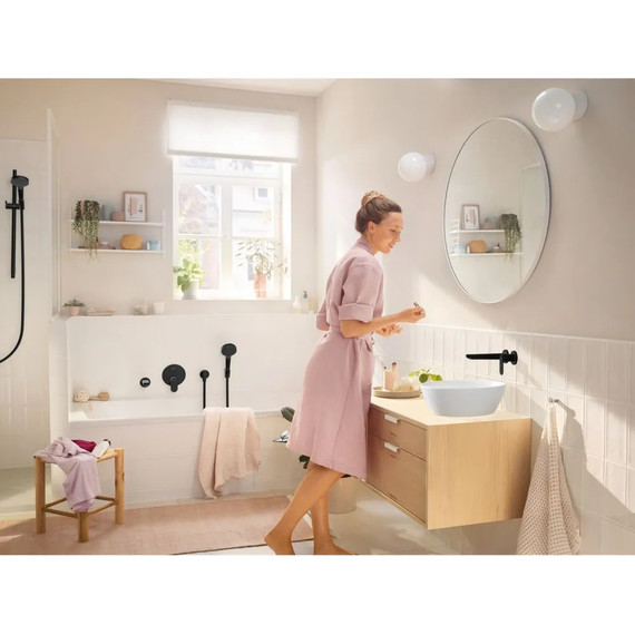 Смеситель для раковины настенный Hansgrohe Rebris S 72528670, чёрный матовый фото 3