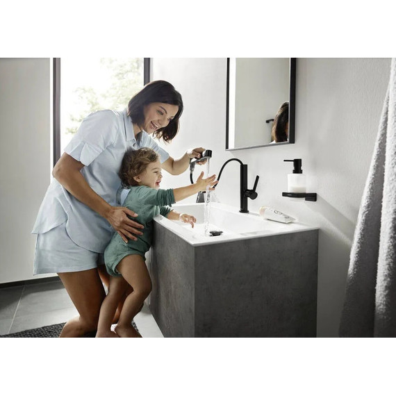 Смеситель для раковины Hansgrohe Finoris 76063670, чёрный матовый - 7 Смеситель для раковины Hansgrohe Finoris 76063670, чёрный матовый фото 7