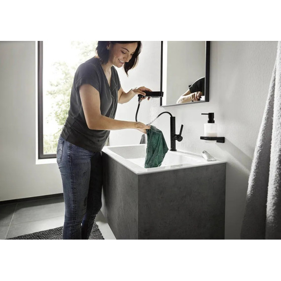 Смеситель для раковины Hansgrohe Finoris 76063670, чёрный матовый - 10 Смеситель для раковины Hansgrohe Finoris 76063670, чёрный матовый фото 10