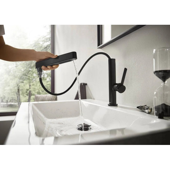 Смеситель для раковины Hansgrohe Finoris 76063670, чёрный матовый - 12 Смеситель для раковины Hansgrohe Finoris 76063670, чёрный матовый фото 12