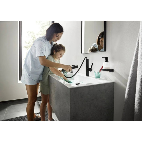 Смеситель для раковины Hansgrohe Finoris 76063670, чёрный матовый - 8 Смеситель для раковины Hansgrohe Finoris 76063670, чёрный матовый фото 8