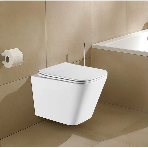 Инсталляция с подвесным унитазом комплект: Grohe Rapid SL с подвесным безободковым унитазом Azario Teramo AZ-0052-UQ сиденье микролифт, крепление, кнопка смыва графит, Цвет производителя: графит фото 12