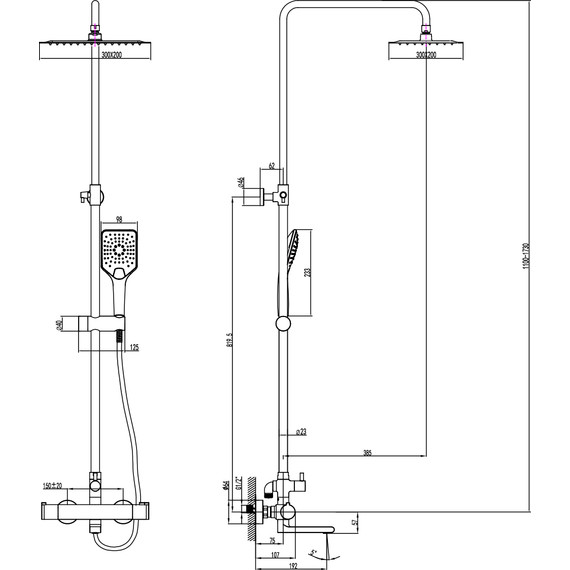 Душевая стойка с термостатом Lemark Yeti LM7862C - 3 Душевая стойка с термостатом Lemark Yeti LM7862C фото 3