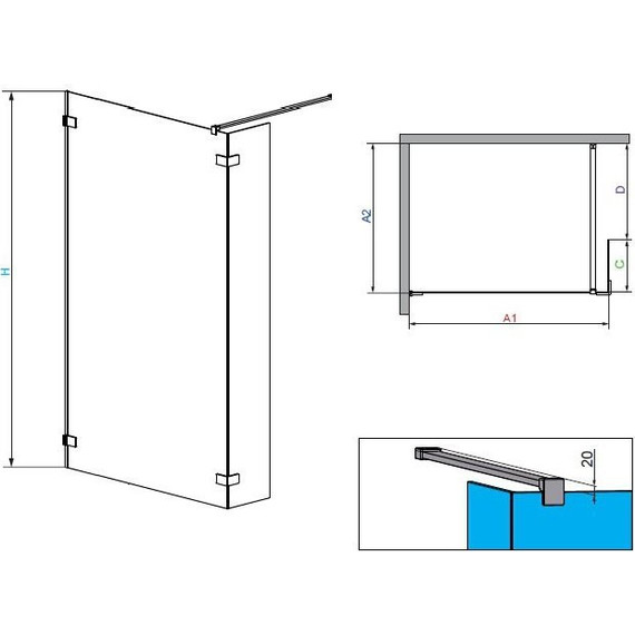 Душевая перегородка Radaway Euphoria Walk-in II 110х200 см, хром/прозрачное фото 7