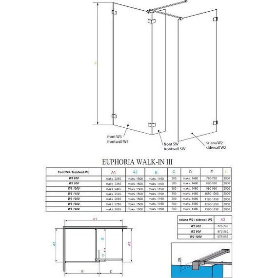 Душевое ограждение Radaway Euphoria Walk-in III 100х90 см, хром/прозрачное - 7 Душевое ограждение Radaway Euphoria Walk-in III 100х90 см, хром/прозрачное фото 7