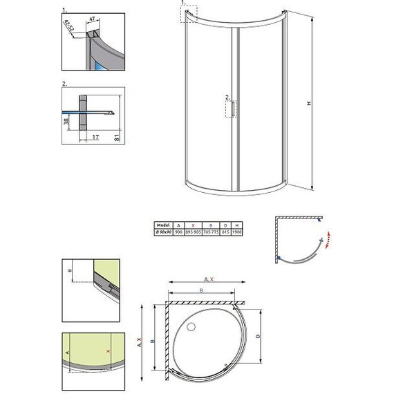 Душевое ограждение Radaway Premium Plus B 90х90х190 см, хром/тонированное фото 7