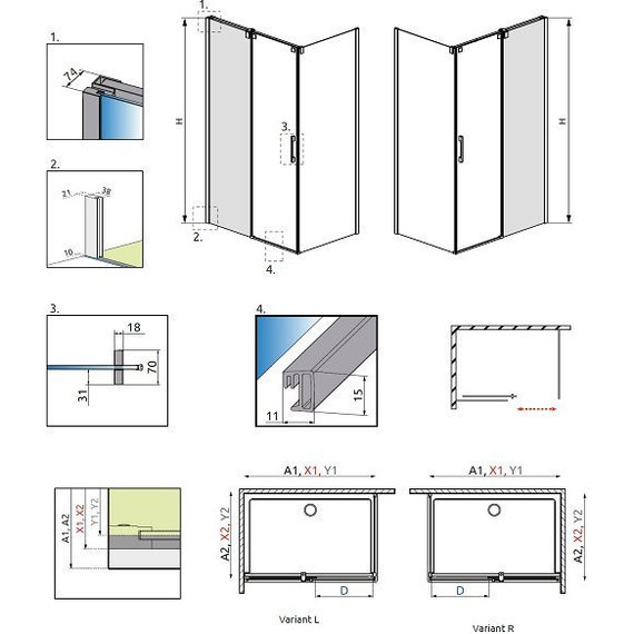 Душевое ограждение Radaway Espera KDJ Mirror 120х90 см L/R, хром/прозрачное/зеркальное фото 8
