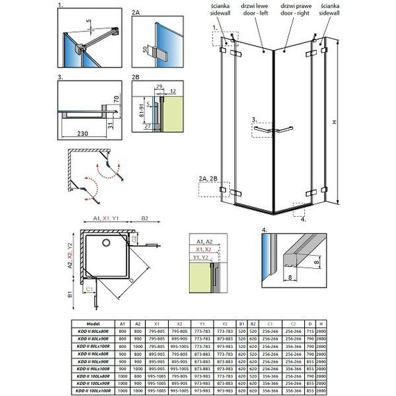 Душевое ограждение Radaway Arta KDD II 100х100 см, хром/прозрачное фото 6