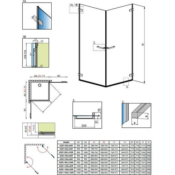 Душевое ограждение Radaway Arta KDD I 100х100 см, хром/прозрачное фото 6