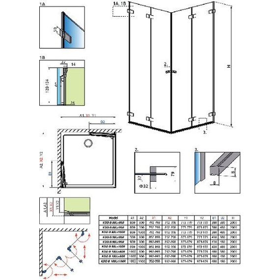 Душевое ограждение Radaway Arta KDD B 100х100 см, хром/прозрачное - 4 Душевое ограждение Radaway Arta KDD B 100х100 см, хром/прозрачное фото 4
