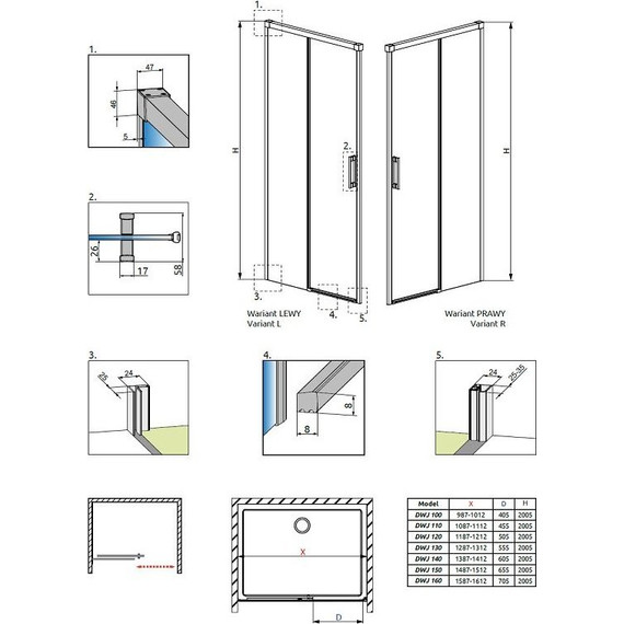 Душевая дверь Radaway Idea DWJ 100 см L/R, хром/прозрачное - 3 Душевая дверь Radaway Idea DWJ 100 см L/R, хром/прозрачное фото 3