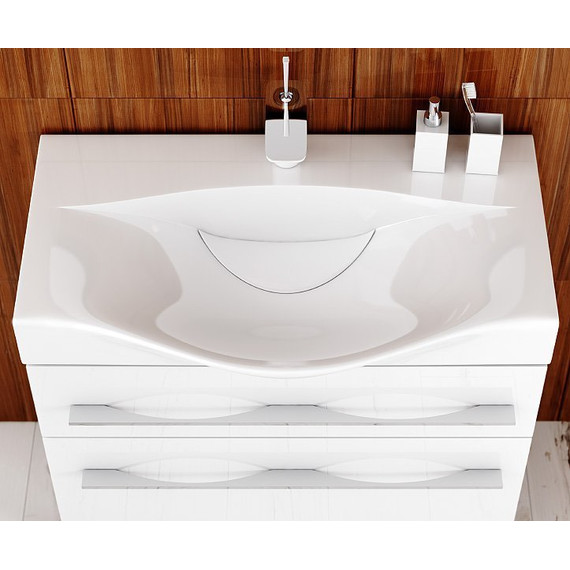 Тумба подвесная с раковиной Aqwella Milan 100 см Mil.01.10/2/W - 3 Тумба подвесная с раковиной Aqwella Milan 100 см Mil.01.10/2/W фото 3