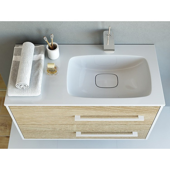Тумба подвесная с раковиной Aqwella Miami 90 см Mai.01.09/R, белый/беленый дуб - 5 Тумба подвесная с раковиной Aqwella Miami 90 см Mai.01.09/R, белый/беленый дуб фото 5