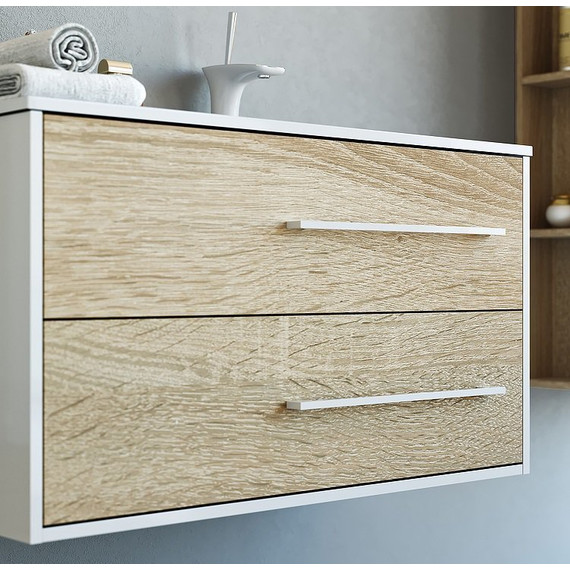 Тумба подвесная с раковиной Aqwella Miami 90 см Mai.01.09/R, белый/беленый дуб - 8 Тумба подвесная с раковиной Aqwella Miami 90 см Mai.01.09/R, белый/беленый дуб фото 8