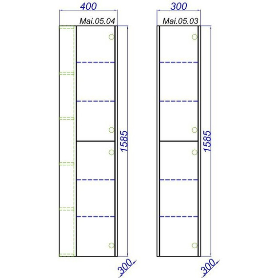 Пенал подвесной Aqwella Miami 30 см Mai.05.03, белый/беленный дуб - 4 Пенал подвесной Aqwella Miami 30 см Mai.05.03, белый/беленный дуб фото 4