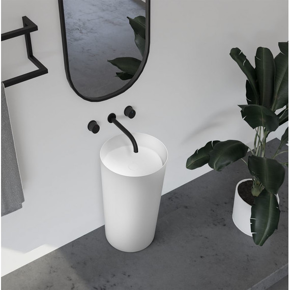 Раковина напольная Abber Stein 45 см AS2506-H, белый матовый фото 2