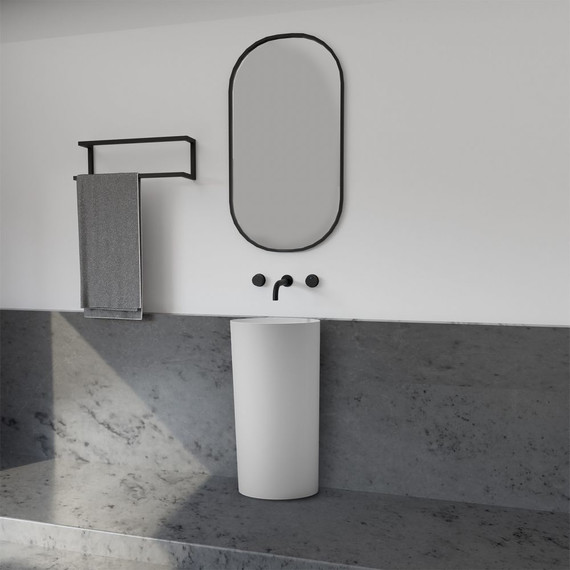 Раковина напольная Abber Stein 45 см AS2506-H, белый матовый фото 3