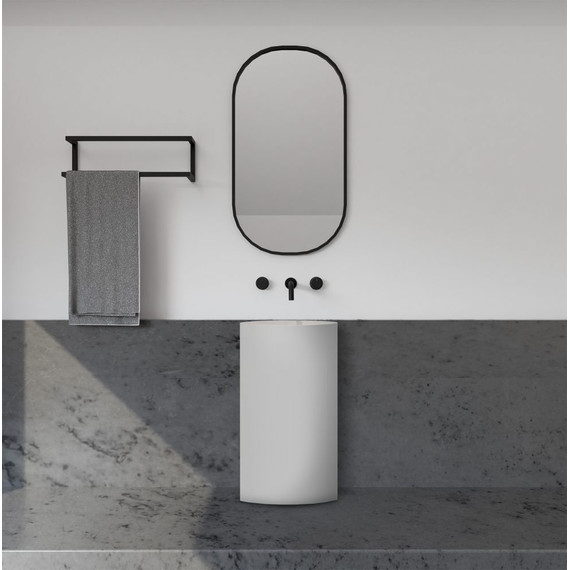 Раковина напольная Abber Stein 45 см AS2506-H, белый матовый фото 4