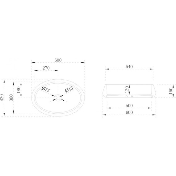Раковина-чаша Abber Stein 60 см AS2605, белый матовый - 5 Раковина-чаша Abber Stein 60 см AS2605, белый матовый фото 5