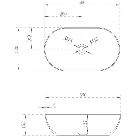 Раковина-чаша Abber Stein 56 см AS2611, белый матовый - 3 Раковина-чаша Abber Stein 56 см AS2611, белый матовый фото 3