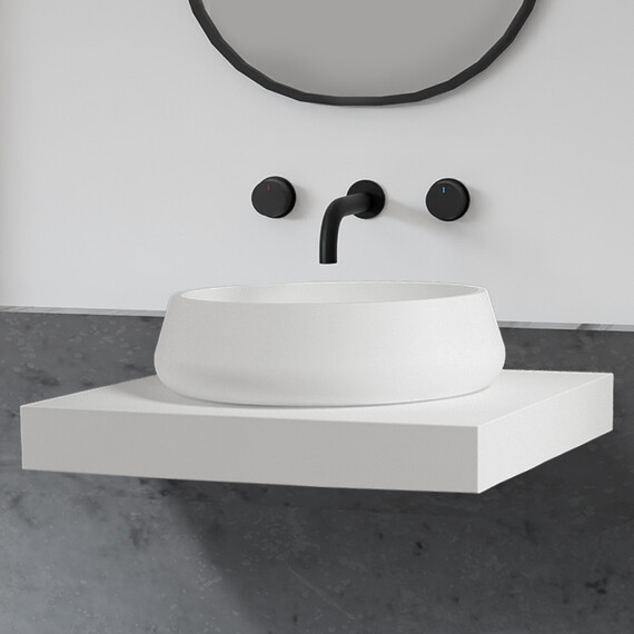 Раковина-чаша Abber Stein 60 см AS2605, белый матовый фото 