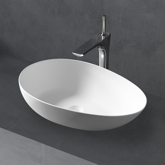 Раковина-чаша Abber Stein 60 см AS2615, белый матовый фото 