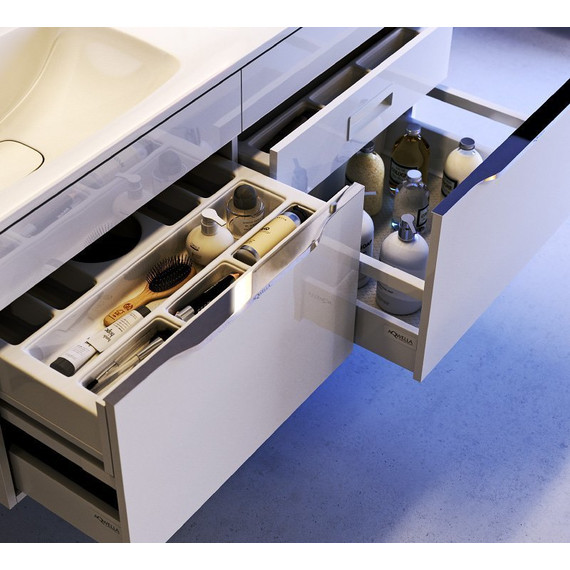 Тумба подвесная с раковиной Aqwella Malaga 120 см Mal.01.12, Цвет фасада: белый фото 5