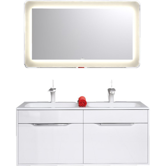 Тумба подвесная с раковиной Aqwella Malaga 120 см Mal.01.12, Цвет фасада: белый фото 8