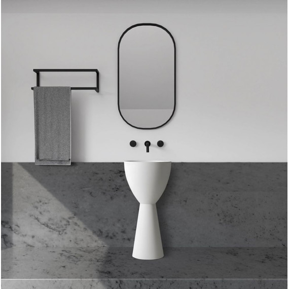 Раковина напольная Abber Stein 45 см AS2507, белый матовый фото 2