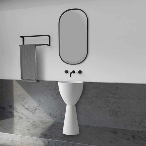 Раковина напольная Abber Stein 45 см AS2507, белый матовый фото 3