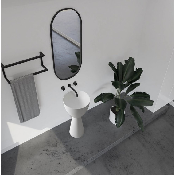 Раковина напольная Abber Stein 45 см AS2507, белый матовый фото 4