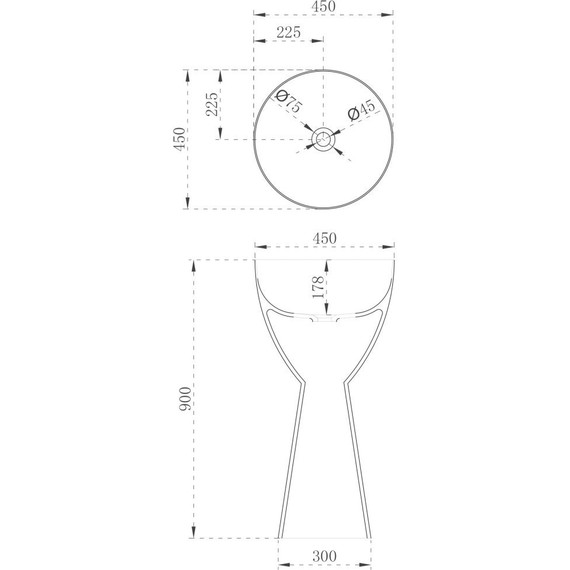 Раковина напольная Abber Stein 45 см AS2507, белый матовый фото 5