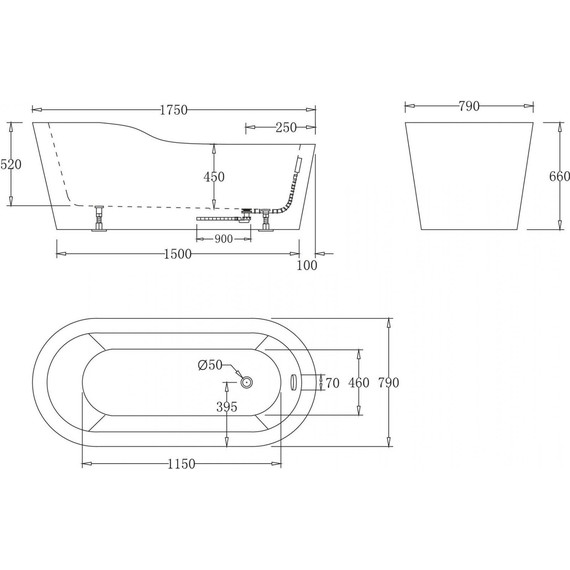 Ванна отдельностоящая BelBagno 175x80 BB65-1750 - 2 Ванна отдельностоящая BelBagno 175x80 BB65-1750 фото 2