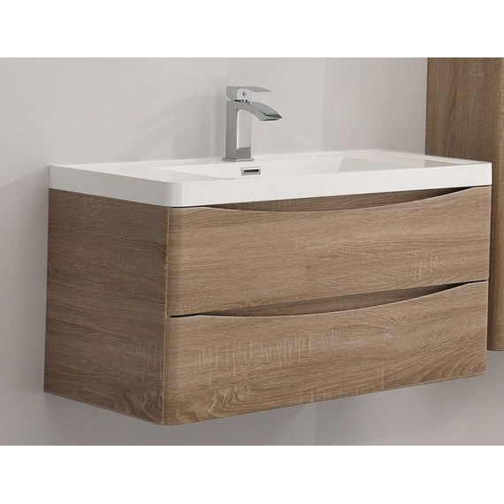 Тумба подвесная с раковиной BelBagno ANCONA-N-900-2C-SO-WO 90 см, белый дуб - 2 Тумба подвесная с раковиной BelBagno ANCONA-N-900-2C-SO-WO 90 см, белый дуб фото 2