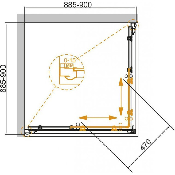Душевое ограждение Cezares GIUBILEO-A-2 90х90 см, бронза/прозрачное/узор фото 4