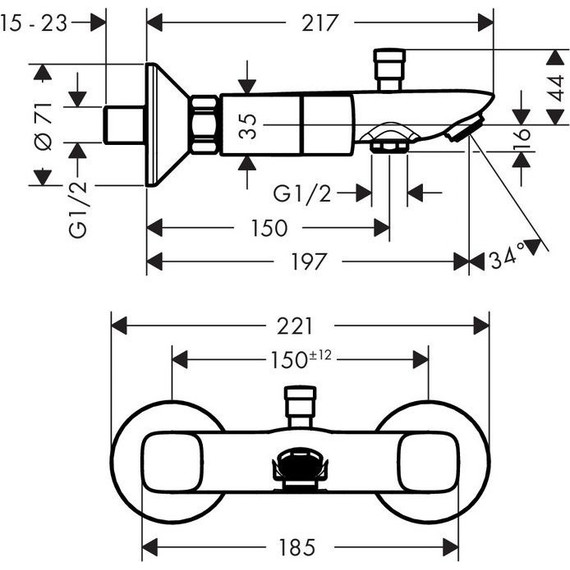 Смеситель для ванны Hansgrohe Logis 71243000 фото 5