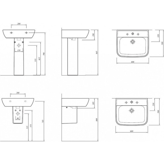 Раковина подвесная Kale BABEL 60 см - 2 Раковина подвесная Kale BABEL 60 см фото 2