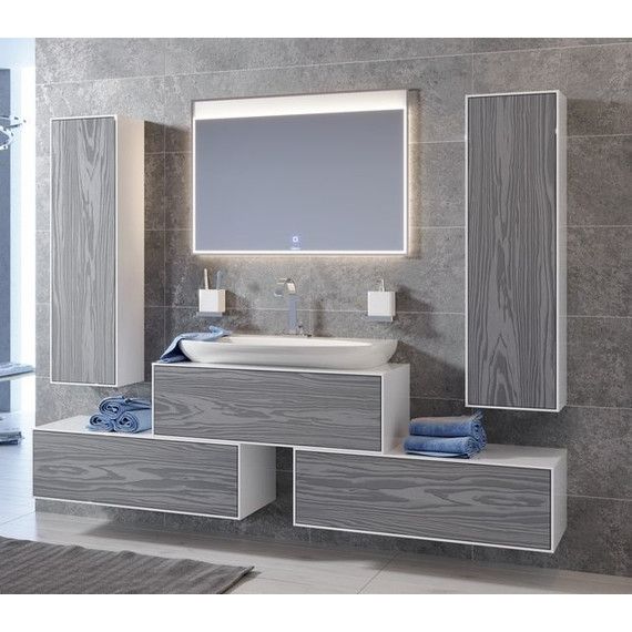 Пенал подвесной Aqwella Genesis П35/MG 35 см GEN0535MG, белый/серый - 5 Пенал подвесной Aqwella Genesis П35/MG 35 см GEN0535MG, белый/серый фото 5