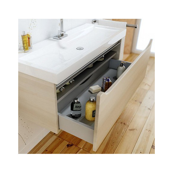 Тумба подвесная с раковиной Aqwella Verona 100 см Ver.01.10/A+042540, акация, Цвет фасада: бежевый - 2 Тумба подвесная с раковиной Aqwella Verona 100 см Ver.01.10/A+042540, акация, Цвет фасада: бежевый фото 2