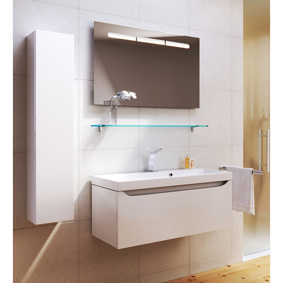 Тумба подвесная с раковиной Aqwella Verona 100 см Ver.01.10/W, Цвет фасада: белый - 2 Тумба подвесная с раковиной Aqwella Verona 100 см Ver.01.10/W, Цвет фасада: белый фото 2