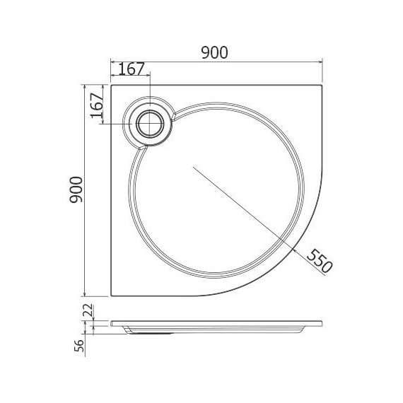 Мраморный поддон Cezares TRAY-S-R-90-550-56-W 90х90 см фото 2