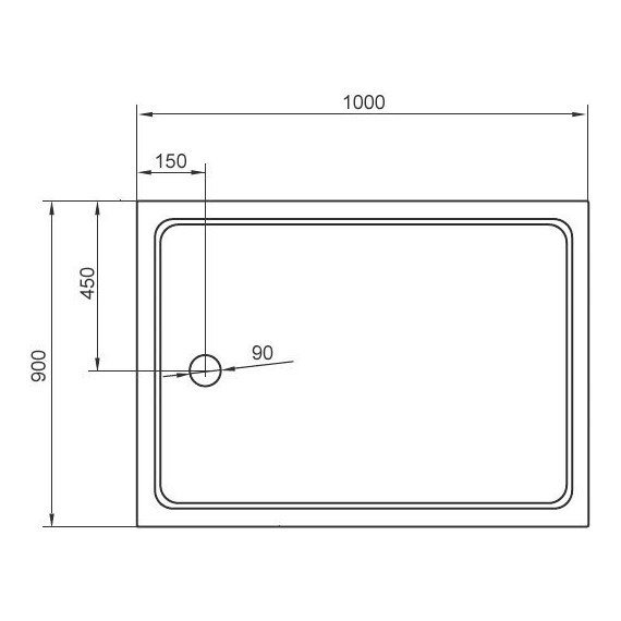 Акриловый поддон Cezares TRAY-A-AH-100/90-15-W 100х90 см фото 2