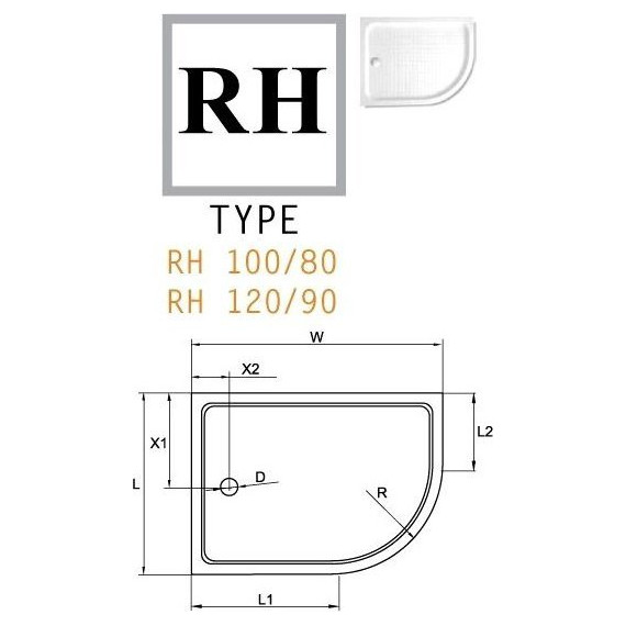 Акриловый поддон Cezares TRAY-A-RH-120/100-550-15-W-L 120х100 см фото 2