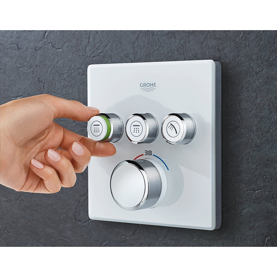 Смеситель для душа с термостатом Grohe Grohtherm SmartControl 29157LS0, белая луна - 4 Смеситель для душа с термостатом Grohe Grohtherm SmartControl 29157LS0, белая луна фото 4